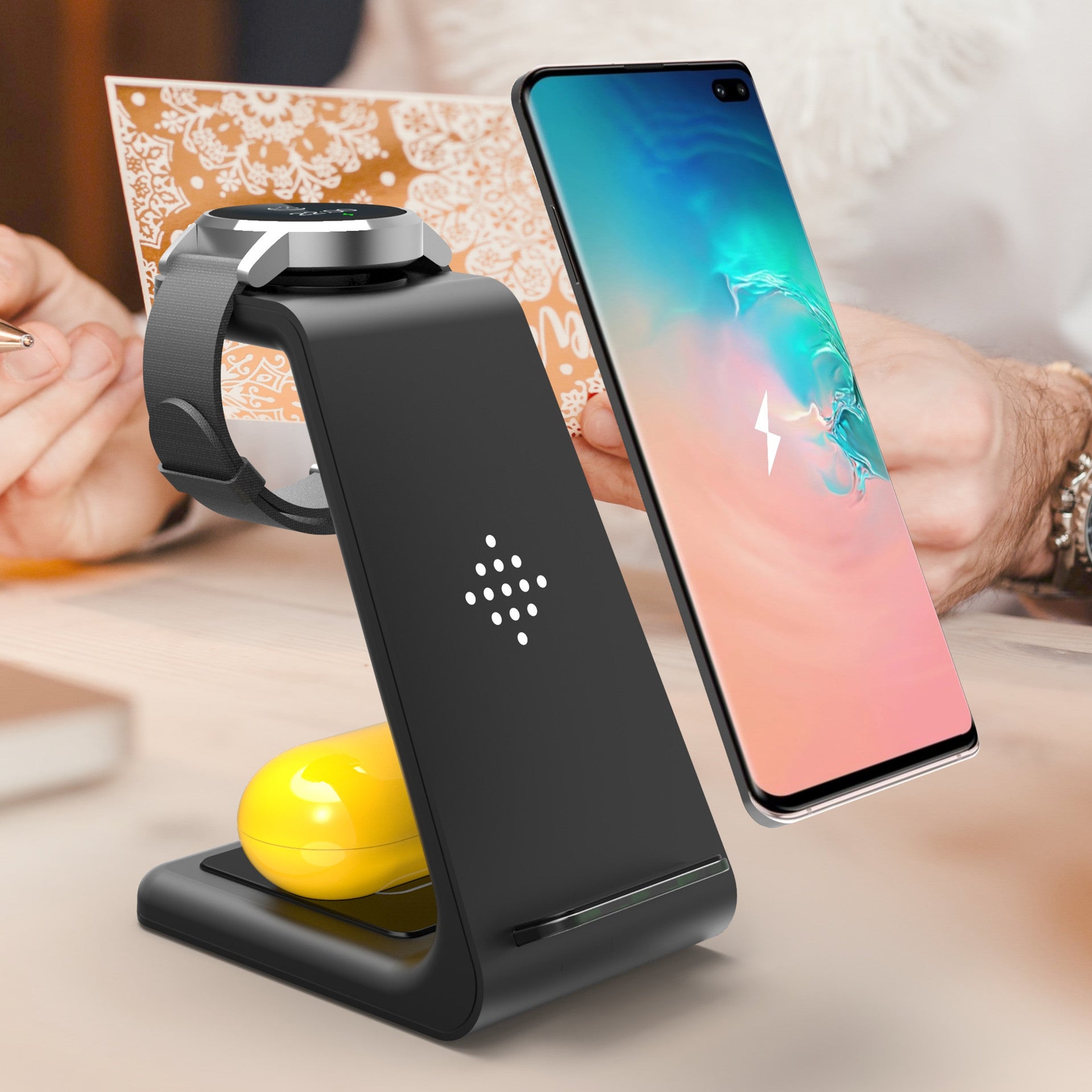 3-in-1 Wireless Charging Dock for Phone, Watch & Earbuds