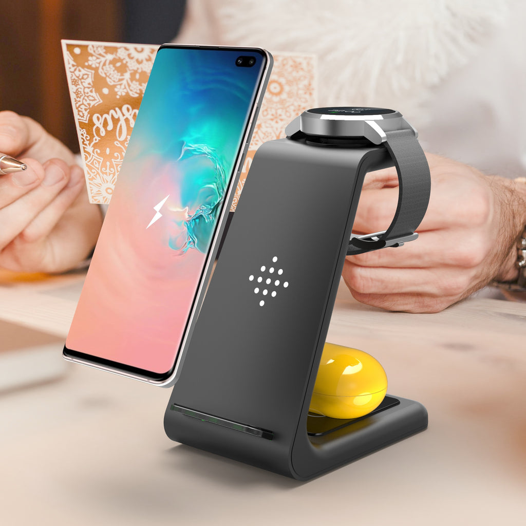 3-in-1 Wireless Charging Dock for Phone, Watch & Earbuds