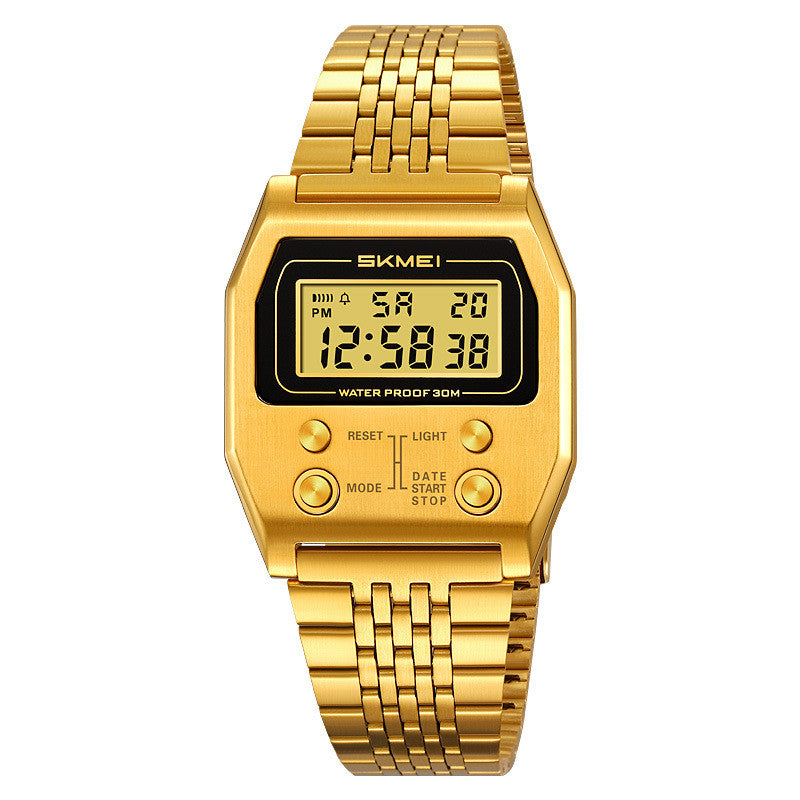 Retro Digital Minimalist Trendy Waterproof Mens Watch Multi-function Digital Watch For Men